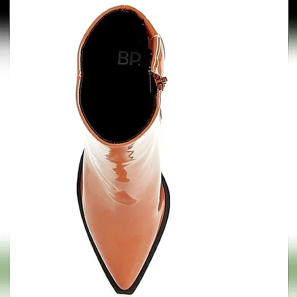New w/o Box BP Loren Vegan Patent Leather Pointy-Toe Ankle Dress Booties Size 10