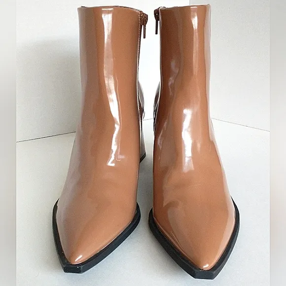New w/o Box BP Loren Vegan Patent Leather Pointy-Toe Ankle Dress Booties Size 10