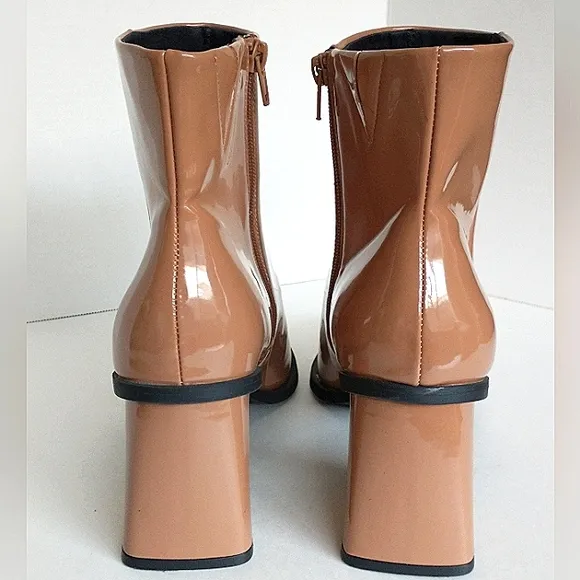 New w/o Box BP Loren Vegan Patent Leather Pointy-Toe Ankle Dress Booties Size 10