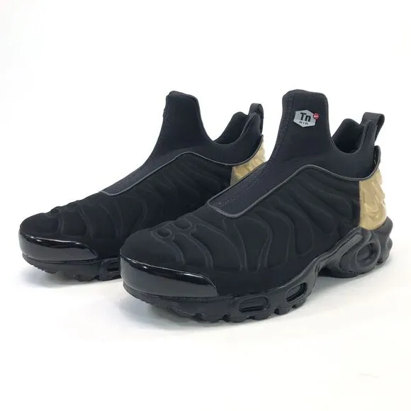 NEW Women's Size 6 Nike Air Max Plus‎ TN Shoes Laceless Black Gold 940382-001