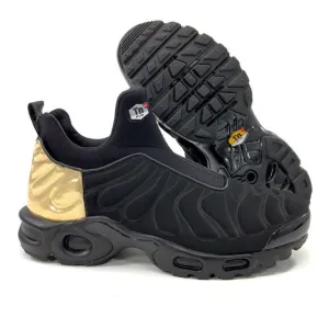 NEW Women's Size 6 Nike Air Max Plus‎ TN Shoes Laceless Black Gold 940382-001