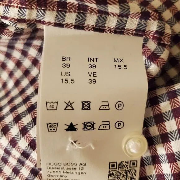 NEW! BOSS x Nordstrom 'Isaac' Slim Fit Check Dress Shirt - size 15.5