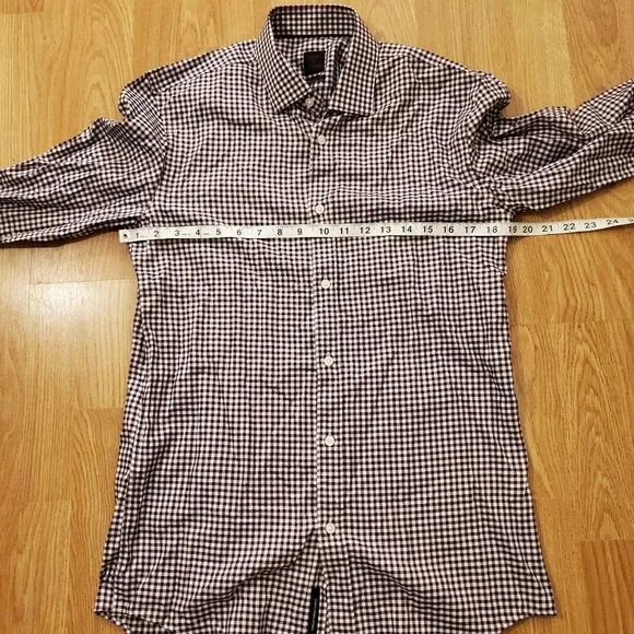 NEW! BOSS x Nordstrom 'Isaac' Slim Fit Check Dress Shirt - size 15.5