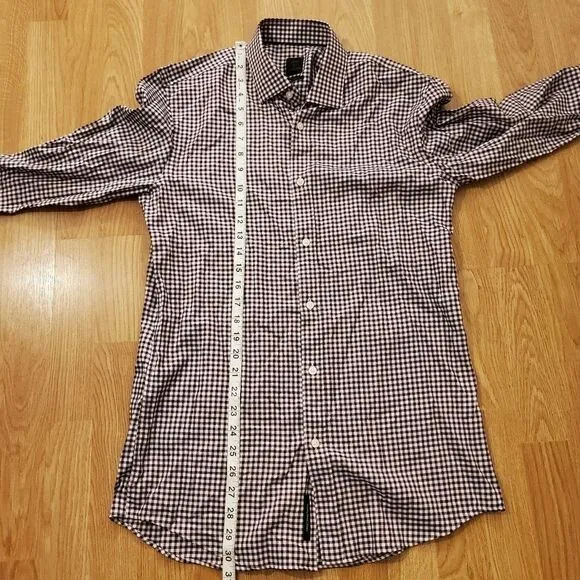 NEW! BOSS x Nordstrom 'Isaac' Slim Fit Check Dress Shirt - size 15.5