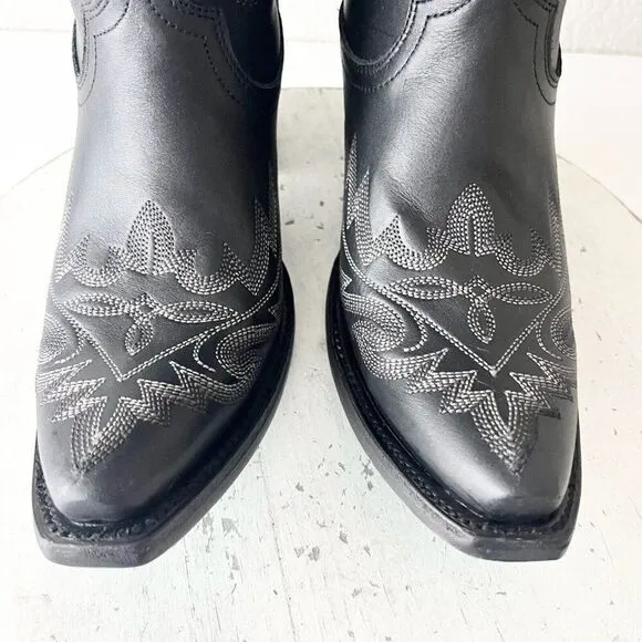NEW Lane LEXINGTON Womens Cowboy Boots 6.5 Black Leather Western Cowgirl tall