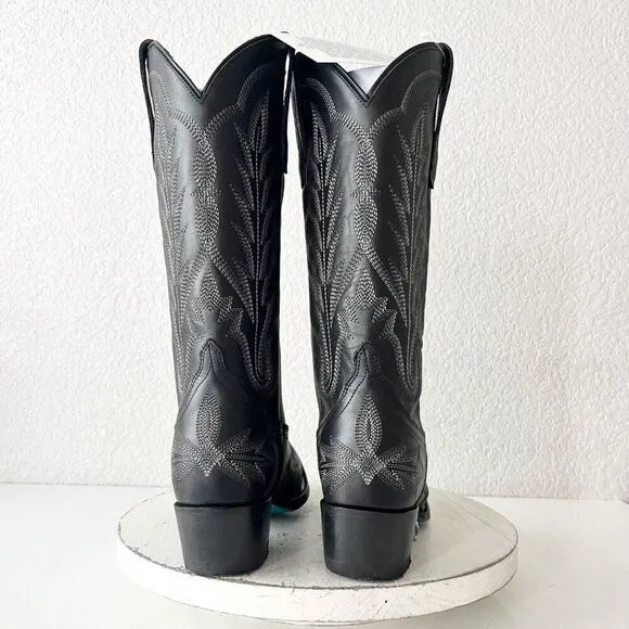 NEW Lane LEXINGTON Womens Cowboy Boots 6.5 Black Leather Western Cowgirl tall