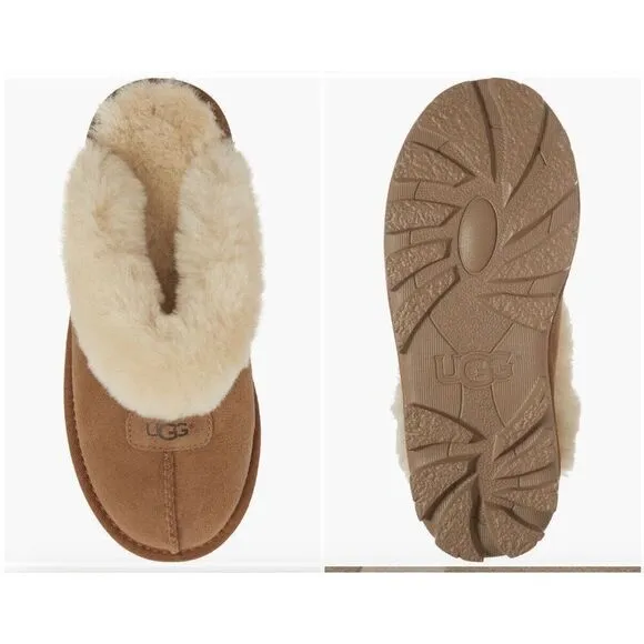 NEW UGG Coquette Genuine Shearling Lined Slippers in Chestnut Size 10 /41