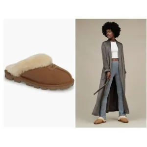 NEW UGG Coquette Genuine Shearling Lined Slippers in Chestnut Size 10 /41