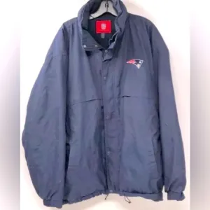 [NFL] Vintage New England Patriots Navy Blue Hooded Winter Jacket Men's Sz XXL