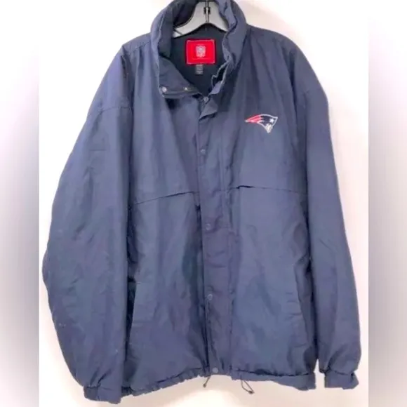 [NFL] Vintage New England Patriots Navy Blue Hooded Winter Jacket Men's Sz XXL
