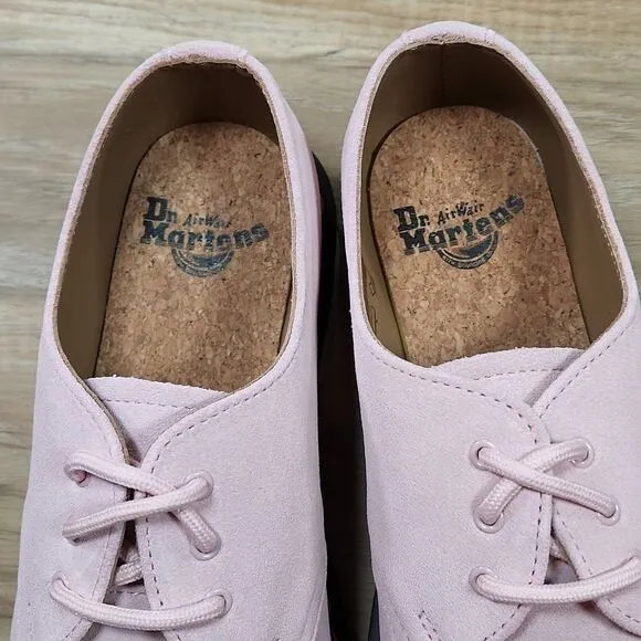🩵NIB Dr. Martens Chalk Pink Iced Suede 1461 Unisex Oxford Shoes Size 8