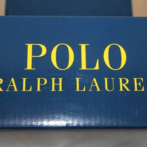 NIB MEN'S POLO RALPH LAUREN MEN'S LUXURY SLIPPERS BLACK‎ RED