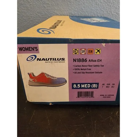NIB Nautilus Womens Altus EH Purple Slip Resistant Shoes‎ 8.5 Med. MSRP $120