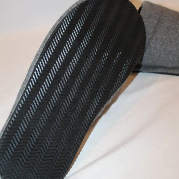 NIB POLO RALPH LAUREN MEN'S‎ FLANNEL SCUFF GRAY BLACK SLIPPERS