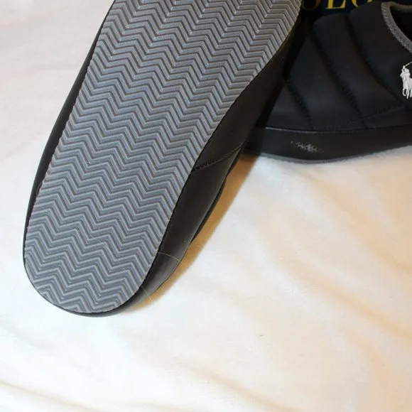 NIB POLO RALPH LAUREN‎ MEN'S SLIP ON SLIPPERS BLACK