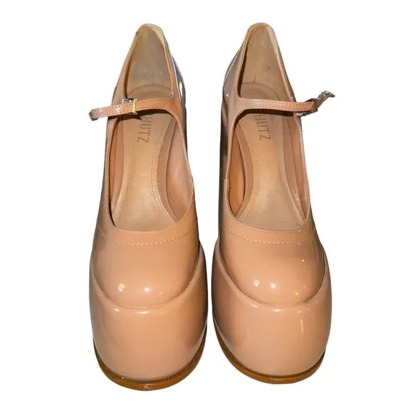 NIB SCHUTZ Zayne Patent Pumps in Nude Size 7.5