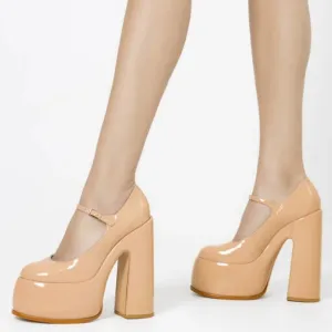 NIB SCHUTZ Zayne Patent Pumps in Nude Size 7.5