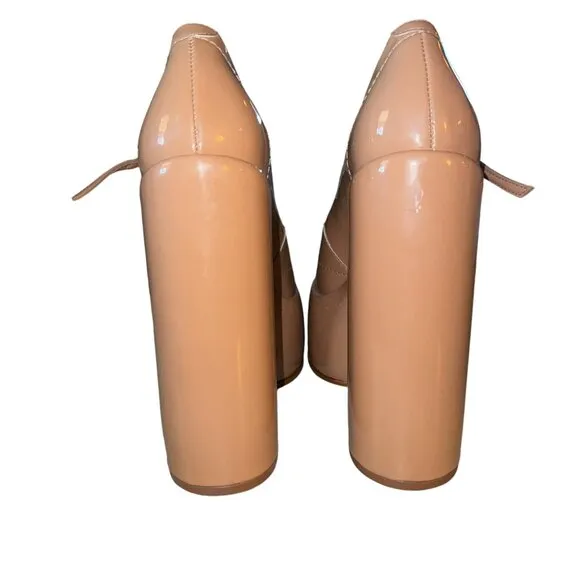 NIB SCHUTZ Zayne Patent Pumps in Nude Size 7.5