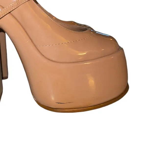 NIB SCHUTZ Zayne Patent Pumps in Nude Size 7.5