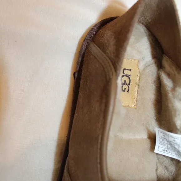 NIB UGG‎ MEN'S COOKE DARK CHESTNUT SUEDE SLIP ON LOAFER SLIPPERS