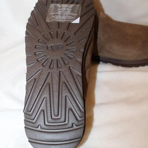 NIB UGG‎ MEN'S COOKE DARK CHESTNUT SUEDE SLIP ON LOAFER SLIPPERS