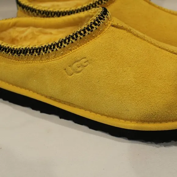 NIB UGG MEN'S‎ TASMAN SUEDE SHEARLING SLIP ON SLIPPERS YELLOW