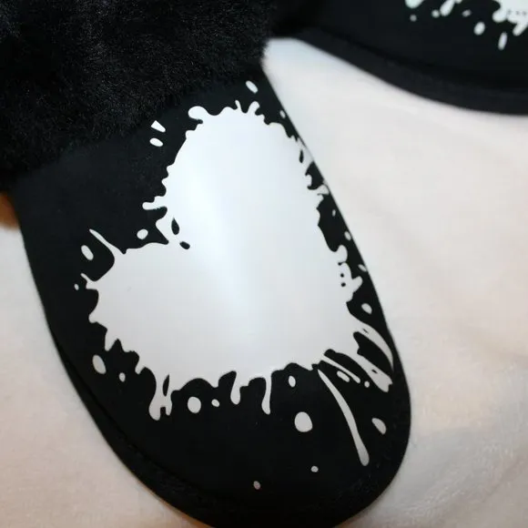 NIB UGG SCUFFETTE WOMEN'S HEART VALENTINE'S SUEDE SHEARLING‎ LINED SLIPPERS