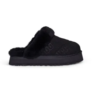 NIB UGG WOMEN'S‎ DISQUETTE FELT SHEARLING LINED SLIPPERS BLACK