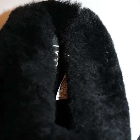 NIB UGG WOMEN'S SEQUIN BLACK‎ CLUGGETTE SHEARLING LINED SLIPPERS