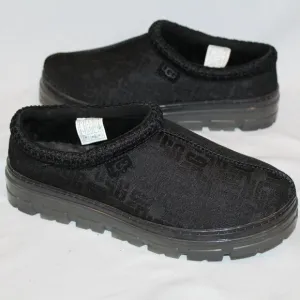 NIB UGG WOMEN'S TASMAN PLATFORM LOGO‎ SHEARLING LINED SLIPPERS BLACK