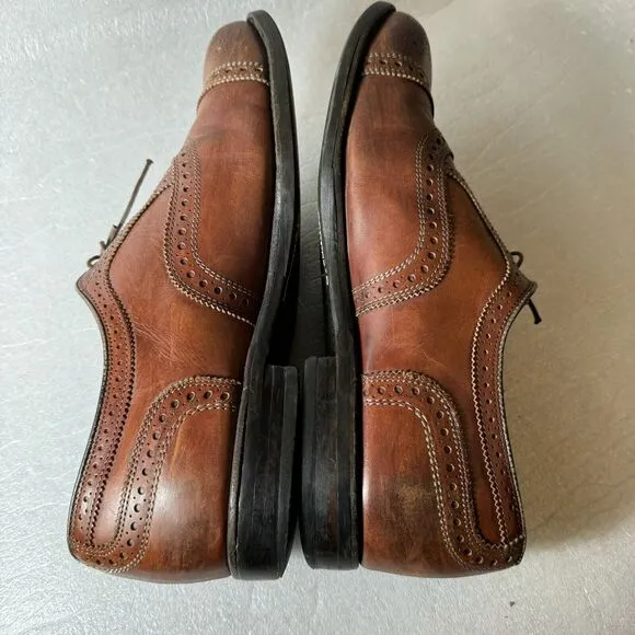 NICE Allen Edmonds Strand Men’s 10.5 D Cap Toe Oxford Dress Shoes Dark Chili
