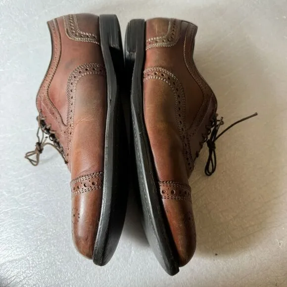 NICE Allen Edmonds Strand Men’s 10.5 D Cap Toe Oxford Dress Shoes Dark Chili