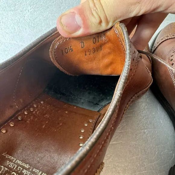 NICE Allen Edmonds Strand Men’s 10.5 D Cap Toe Oxford Dress Shoes Dark Chili
