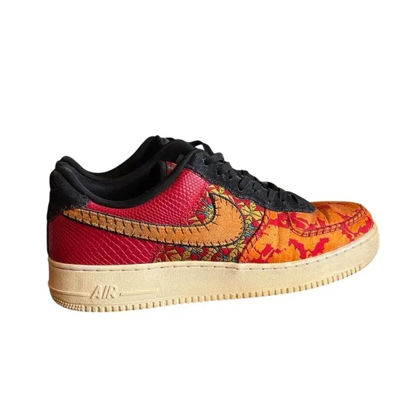 Nike Air Force 1 Chinese New Year Mens Size 13 Red Gold Athletic Shoes Sneakers