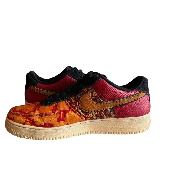 Nike Air Force 1 Chinese New Year Mens Size 13 Red Gold Athletic Shoes Sneakers