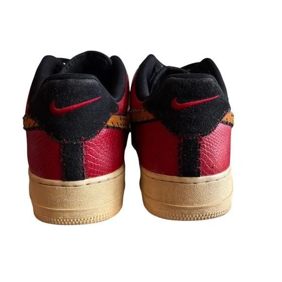 Nike Air Force 1 Chinese New Year Mens Size 13 Red Gold Athletic Shoes Sneakers