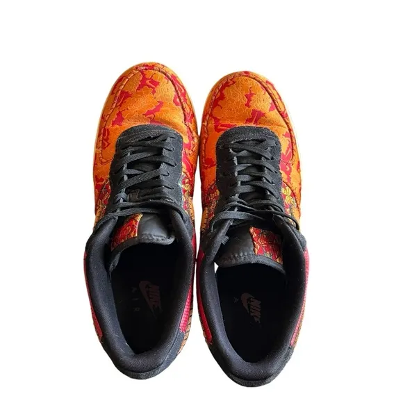 Nike Air Force 1 Chinese New Year Mens Size 13 Red Gold Athletic Shoes Sneakers