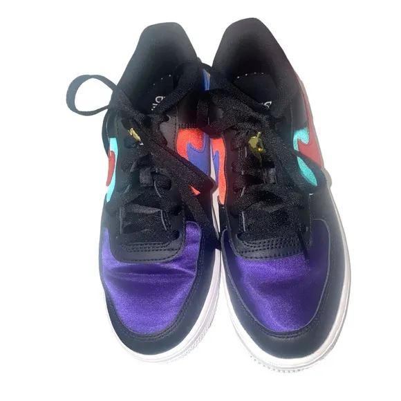 Nike Air Force 1 LV8 EMB GS [DN4178-001] Kids Casual Shoes NBA Black/Gym Red