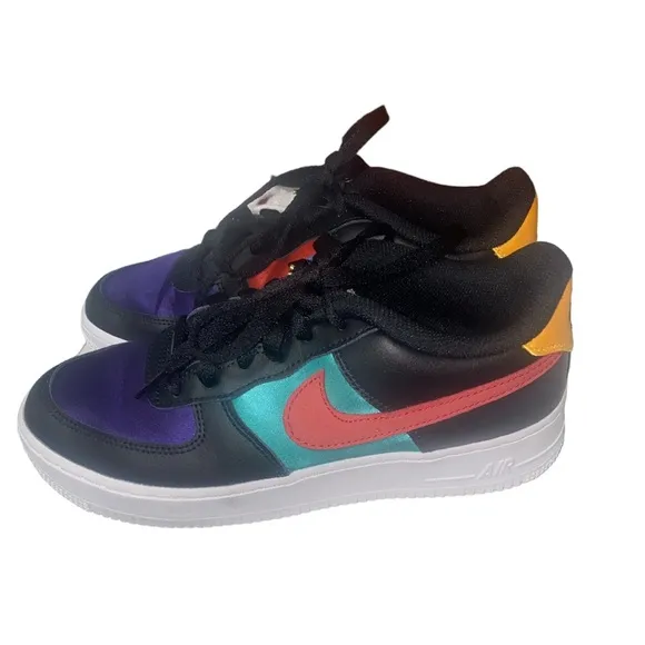 Nike Air Force 1 LV8 EMB GS [DN4178-001] Kids Casual Shoes NBA Black/Gym Red