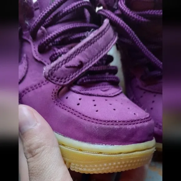 Nike Air Force 1 Mid TD Toddler Shoes Purple Bordeaux