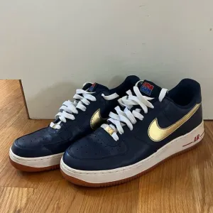 Nike Air Force 1 USA Olympic 2012 Midnight Navy Gold Size 9 488298-406