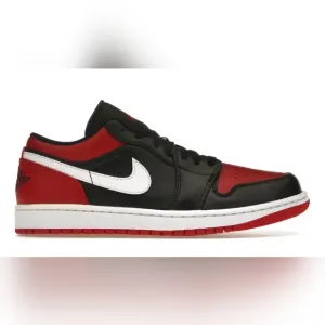 Nike Air Jordan 1 Low Alternate Bred Toe In Black/White/Gym Red - Size 9.5