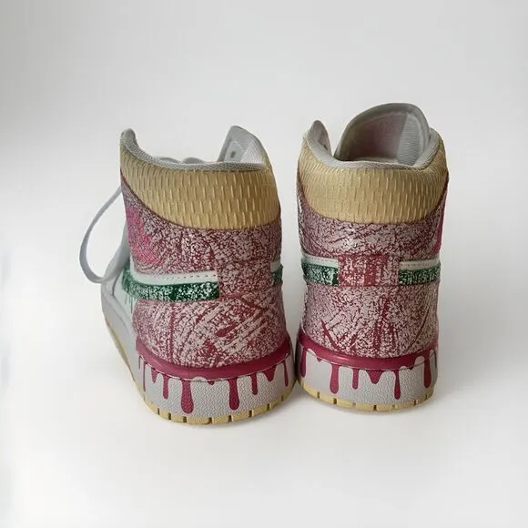 Nike Air Jordan 1 Mid Paint Drip Ice Cream White Pink  Size 7Y/8.5 Women