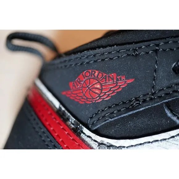 Nike Air Jordan 1 Mid SE Kids Size 7C BQ6933 061 Black Gym Red White Newspaper