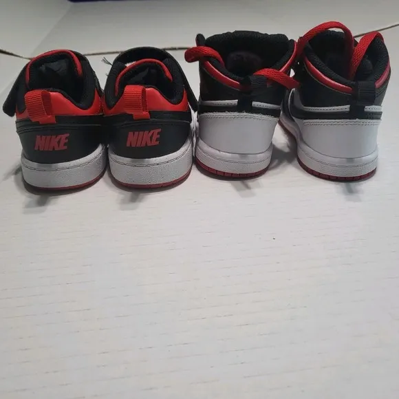 Nike Air Jordan 1 Mid Toddler Size 7c 'Black Fire Red'