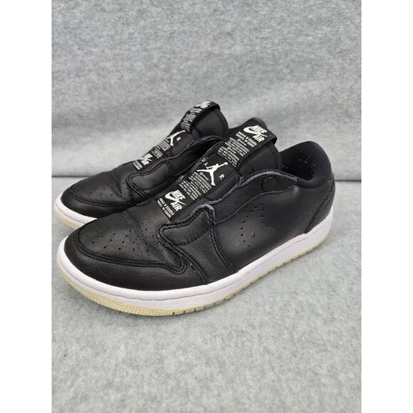 Nike Air Jordan 1 Retro Low Womens Slip On‎ Shoes Black AV3918-001 VNDS Size 6