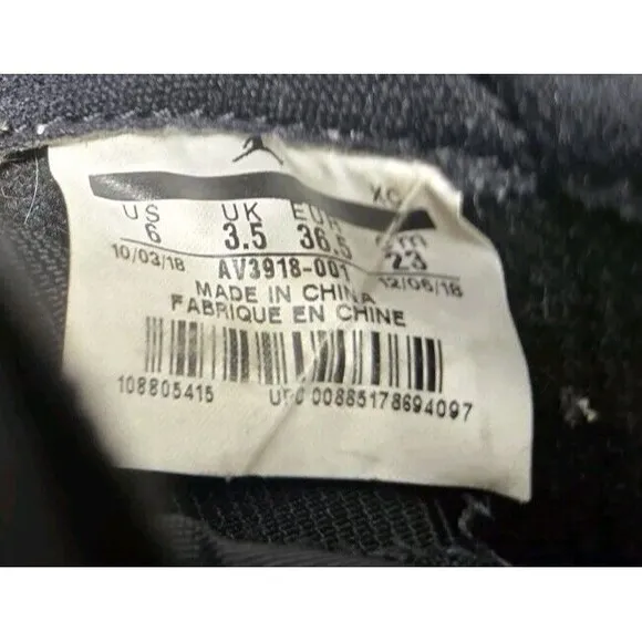 Nike Air Jordan 1 Retro Low Womens Slip On‎ Shoes Black AV3918-001 VNDS Size 6