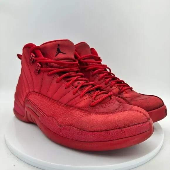 Nike Air Jordan 12 Retro Gym Red Men Size 9 Sneaker Shoes Suede Black 130690 601