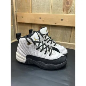 Nike Air Jordan 12 Retro Royalty Taxi Pre School Size 11C White Black