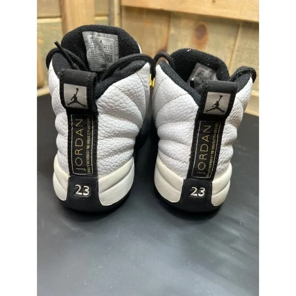 Nike Air Jordan 12 Retro Royalty Taxi Pre School Size 11C White Black